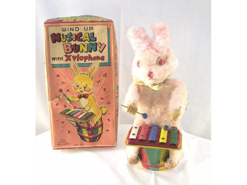 Appraisal: Windup Musical Bunny Working condition with original box Marked Japan