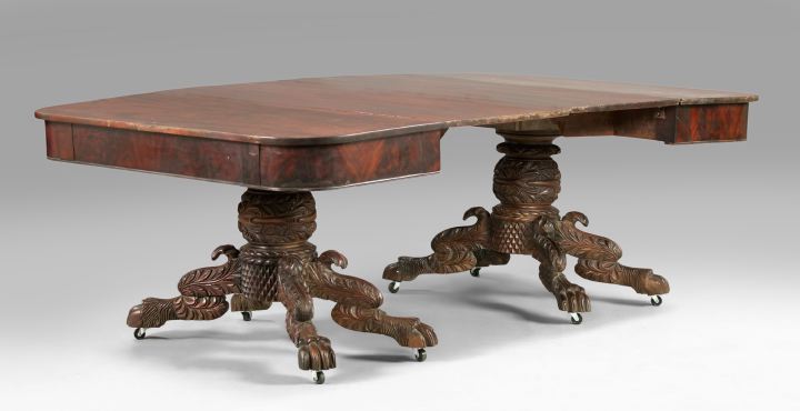 Appraisal: American Late Classical Mahogany Double-Pedestal Banquet Table probably Philadelphia second