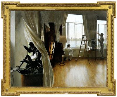 Appraisal: John Koch painting New York - quot The Plasterers quot