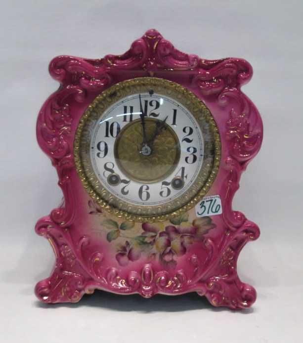 Appraisal: AMERICAN CHINA CLOCK with time and bell strike movement interior