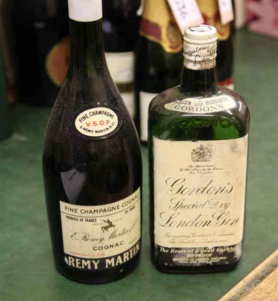 Appraisal: Six bottles including five Remy Martin VSOP c s white