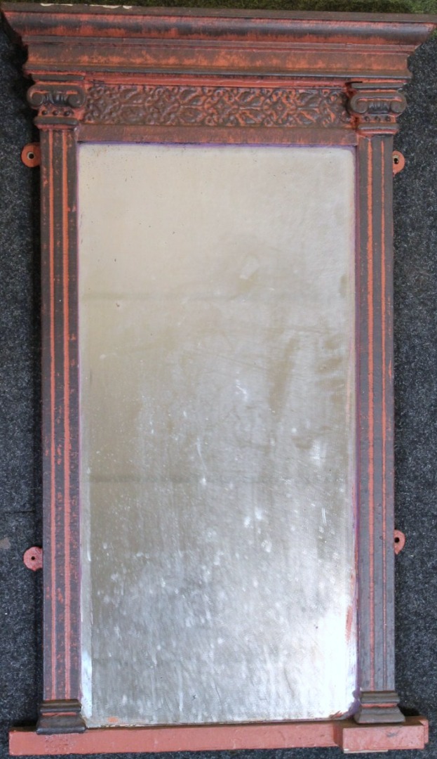 Appraisal: A classical designed thC pier glass with a painted outline