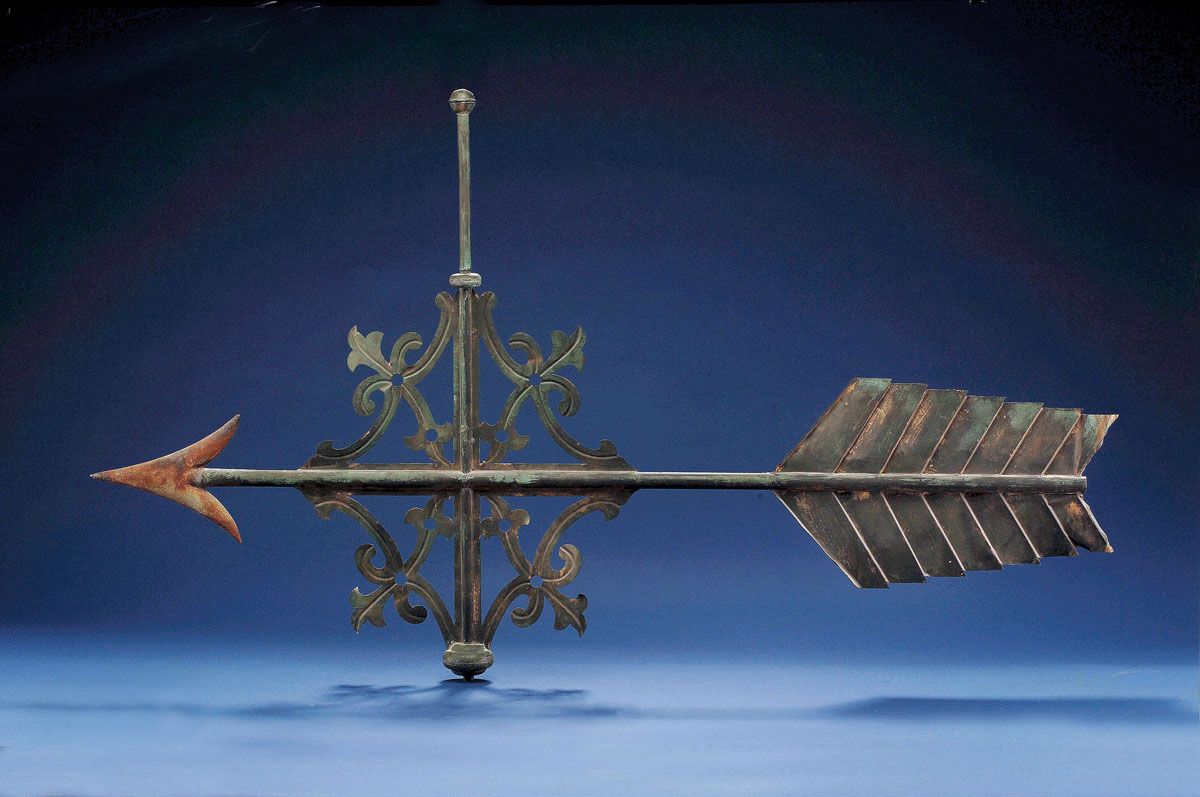 Appraisal: IMPORTANT quot TIFFANY quot ARROW AND BANNERETTE WEATHERVANE FROM THE