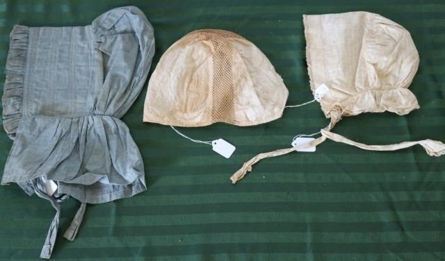 Appraisal: WOMEN'S BONNETS TH C SOME DISCOLORATIONAND ONE HAS A SLIGHT