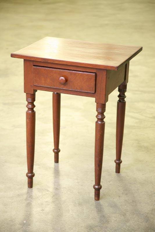 Appraisal: ONE DRAWER STAND Cherry with a wooden pull turned legs