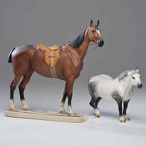 Appraisal: Boehm Horse Figures American Two Boehm horse figures including a