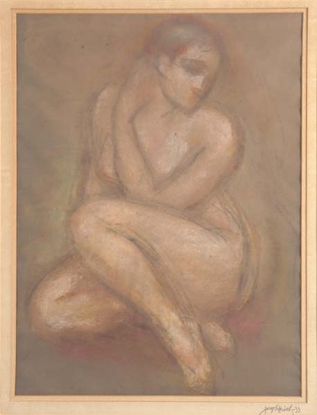 Appraisal: Joseph Hirsch American - Seated Nude Pastel on paper framed