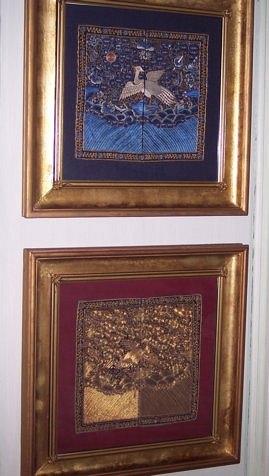 Appraisal: Two Chinese silk and gold thread Imperial court rank embroideries