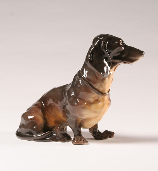 Appraisal: Nymphenburg porcelain Dachsund figure impressed marks on base and Western