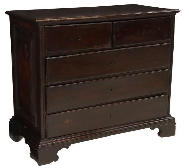 Appraisal: Northern Italian walnut commode th c two half drawers over