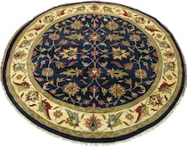 Appraisal: A Round Mahal Carpet Navy blue ground woven with interlocked