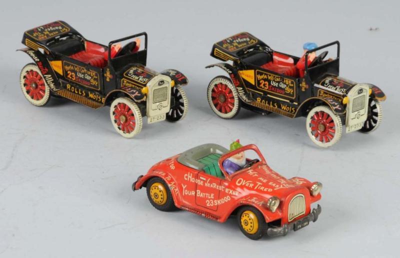 Appraisal: Lot of Tin Hot Rod Friction Toys Description Japanese Working