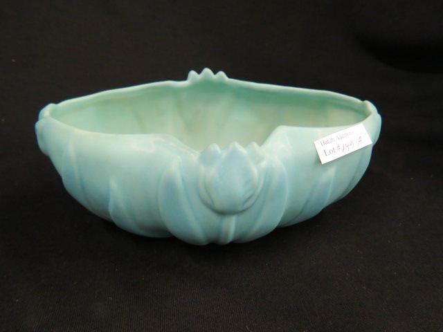 Appraisal: Van Briggle Pottery Planter tulip decor turquoise glaze x excellent