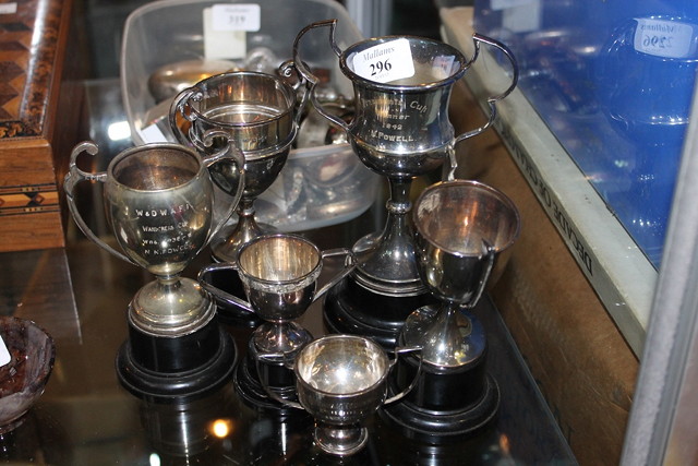 Appraisal: A SMALL COLLECTION OF VARIOUS SILVER AND SILVER PLATED TROPHIES