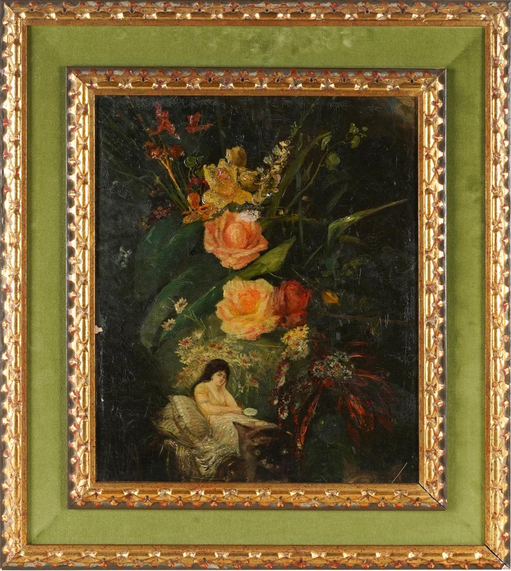 Appraisal: UNKNOWN ARTIST STILL LIFEoil on panel unsigned Condition in-painting to