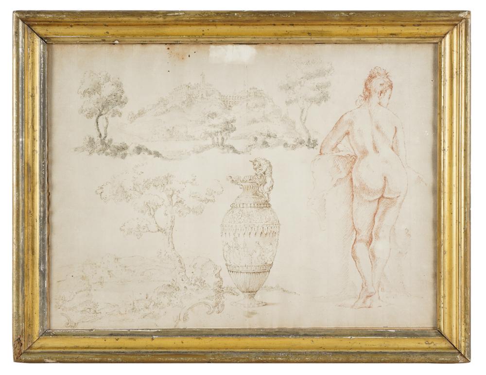 Appraisal: FIGURE IN A LANDSCAPEItalian Old Master's School pencil on paper