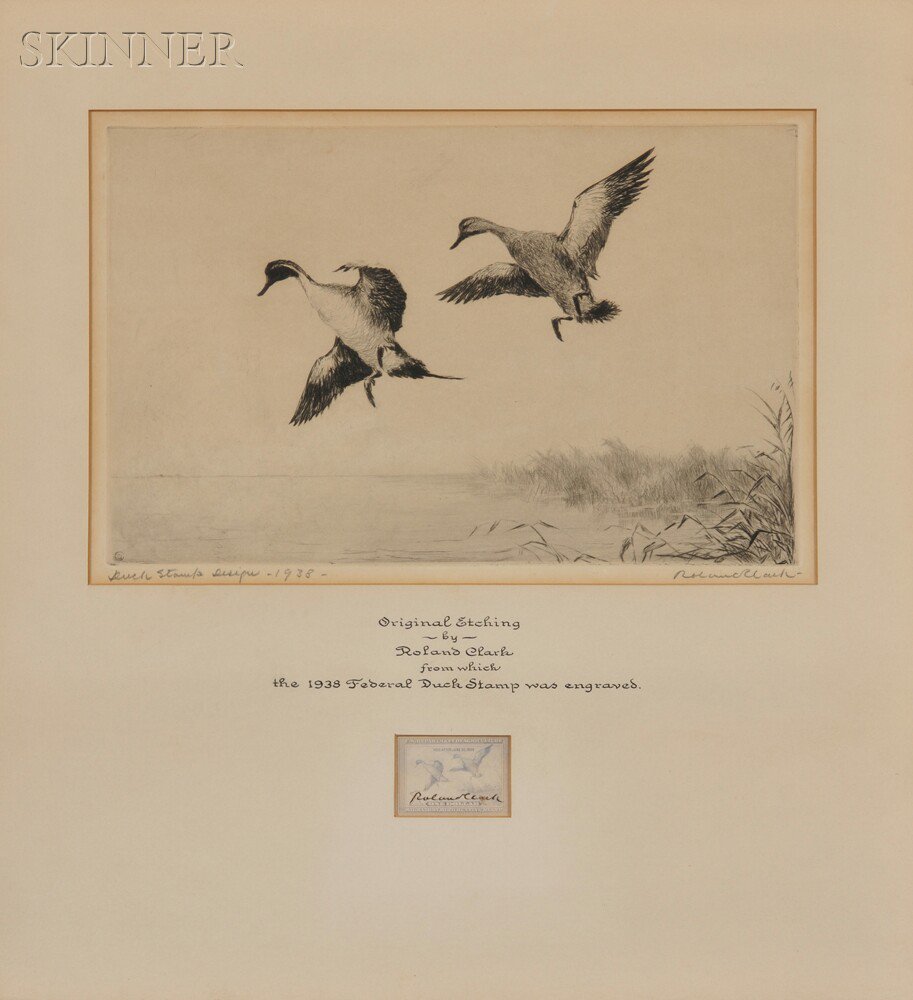 Appraisal: Roland Clark American - Duck Stamp Design Signed Roland Clark-