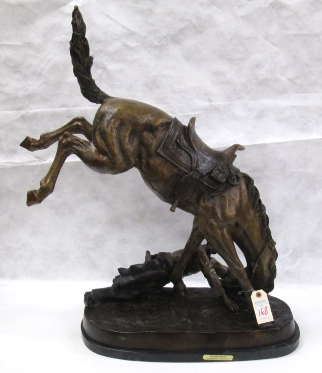 Appraisal: WESTERN BRONZE SCULPTURE Wicked Pony after the work of Frederic