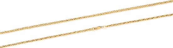 Appraisal: Sale Lot An Karat Yellow Gold Longchain Wheat Necklace consisting