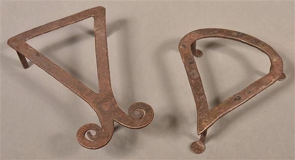 Appraisal: Two Various th Century Wrought Iron Trivets Two Various th