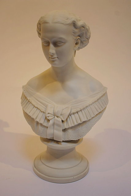 Appraisal: A PARIANWARE BUST of Princess Alexandra of Denmark on socle