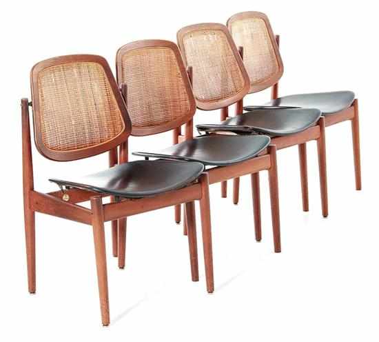 Appraisal: Set of four Danish Modern teak FD dining chairs Arne