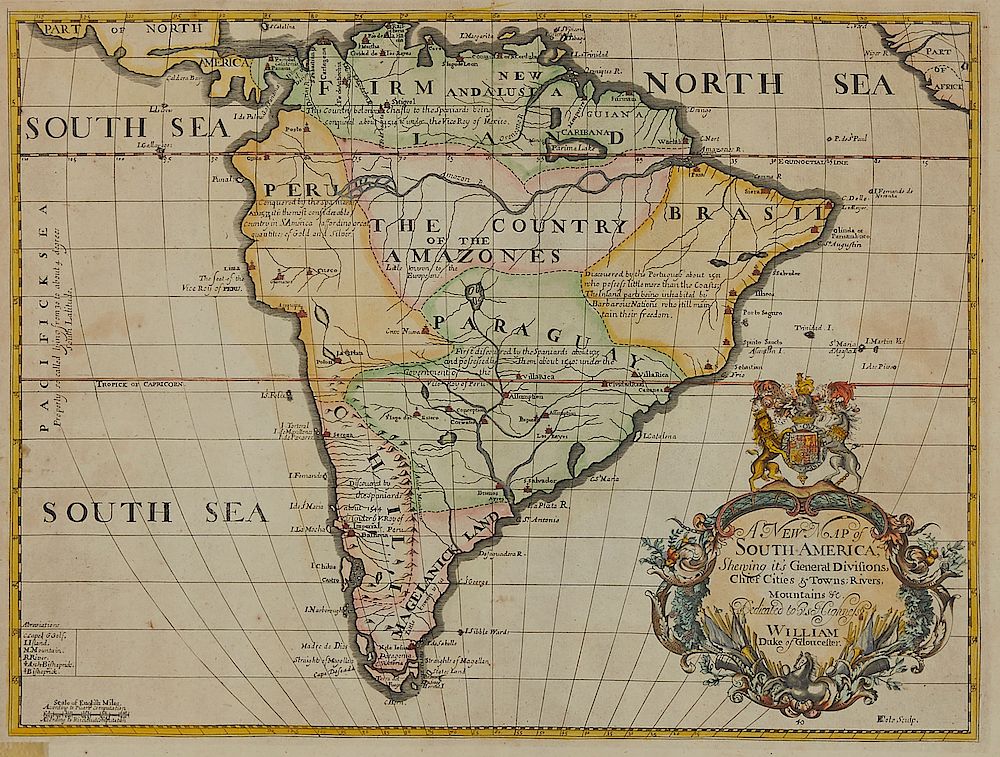 Appraisal: Edward Wells Map of South America ca - Edward Wells