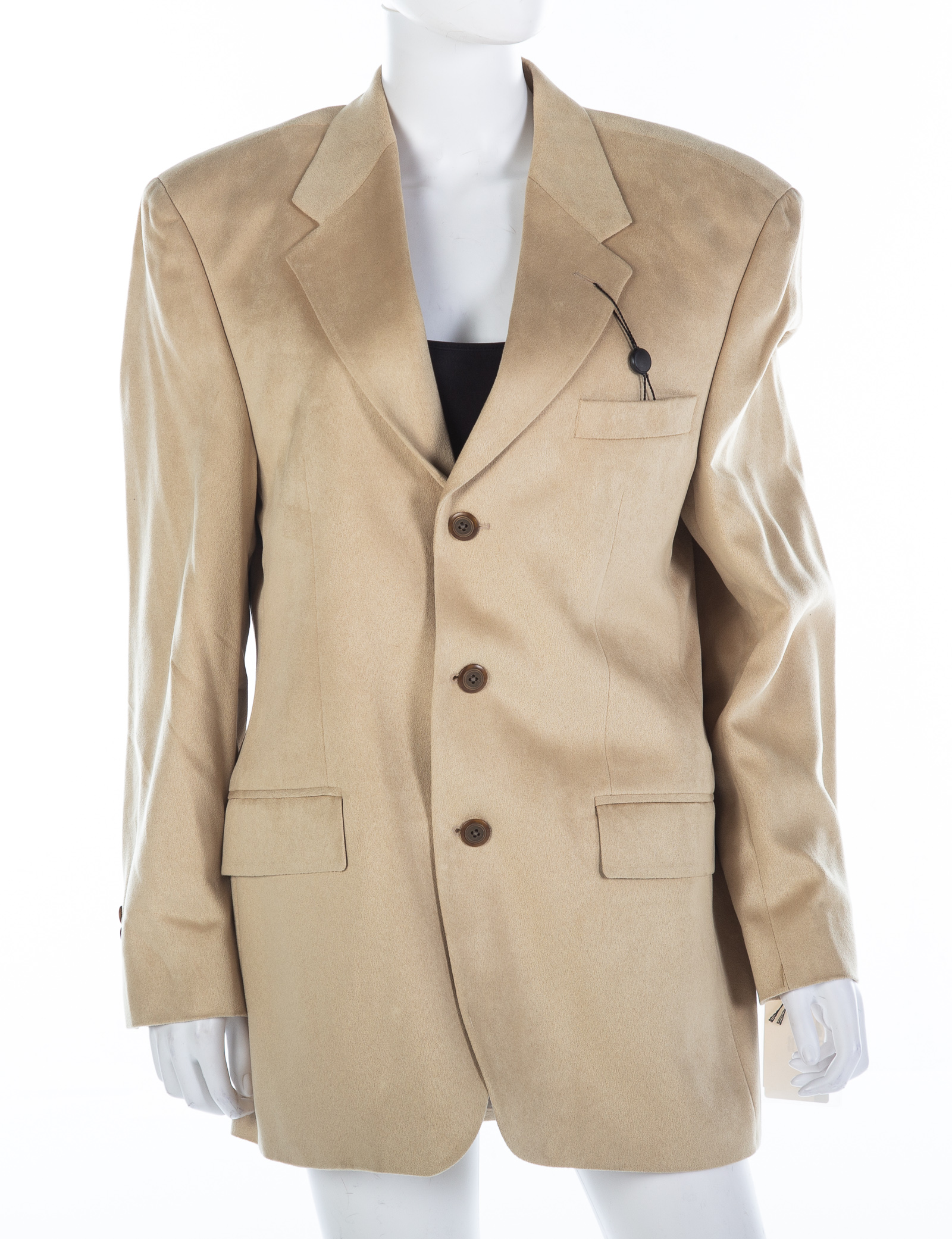 Appraisal: MEN'S CAMEL FAUX SUEDE JACKET BY KASPER new with tags