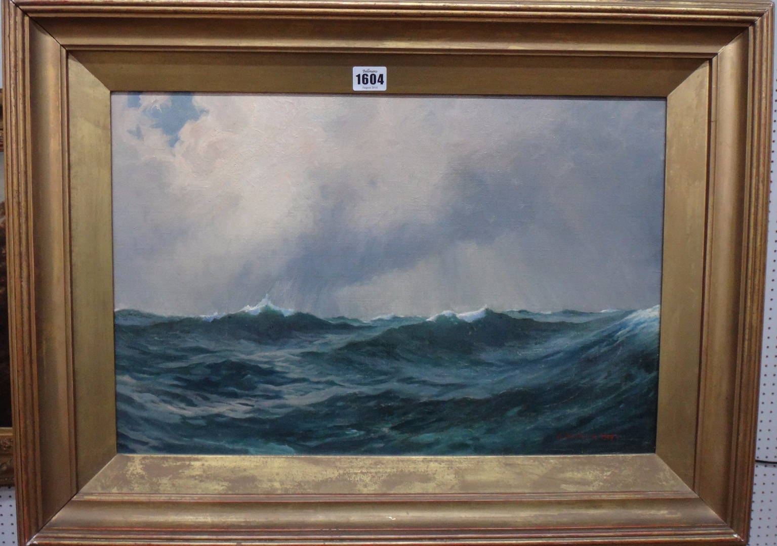 Appraisal: Arthur Meyrick fl - Seascape oil on canvas signed and