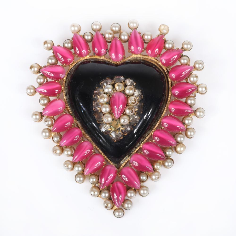 Appraisal: COCO CHANEL S LARGE HEART SHAPED DIMENSIONAL BROOCH WITH BLACK