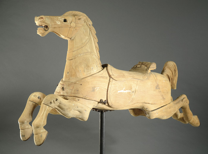 Appraisal: PARKER CARVED WOOD CAROUSEL HORSE Charles Wallace Parker American -