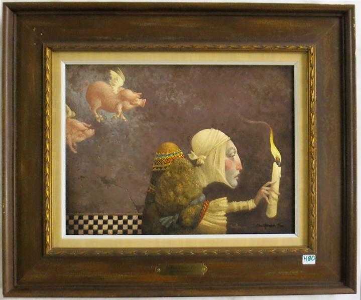 Appraisal: JAMES C CHRISTENSEN GICLEE ON CANVAS California born If Pigs