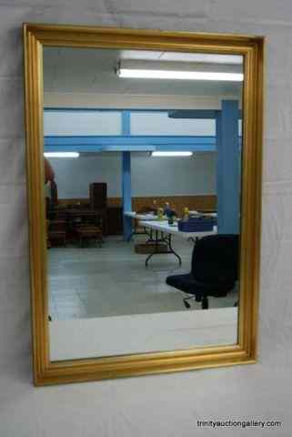 Appraisal: Vintage 's Gold Wood Framed Large Wall MirrorFrom an estate