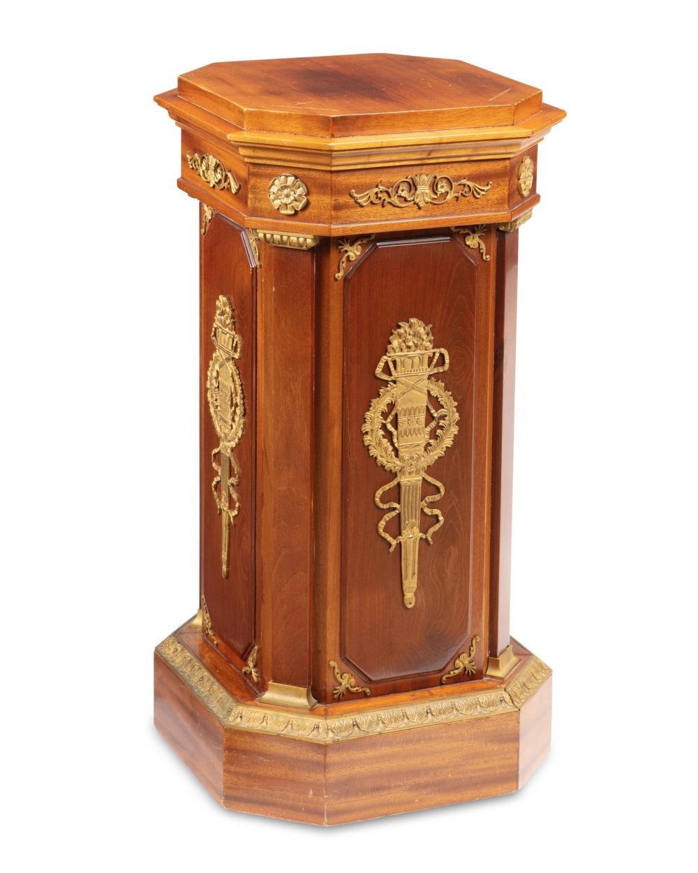 Appraisal: A French Neoclassical-style pedestal stand First-Quarter th Century Square form