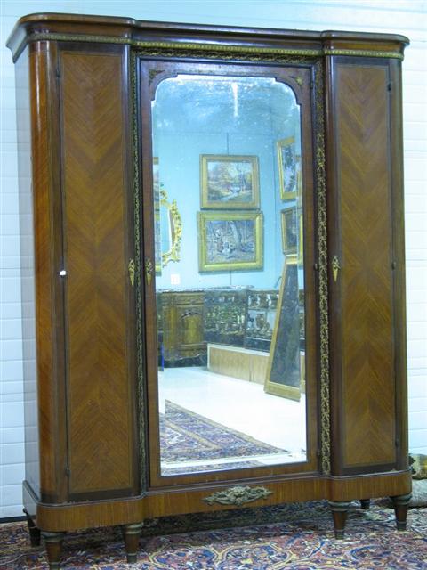 Appraisal: LOUIS XVI STYLE ORMOLU PARQUETRY ARMOIRE Late th early th