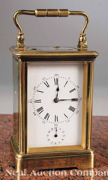 Appraisal: A French Crystal and Brass Carriage Clock early th c