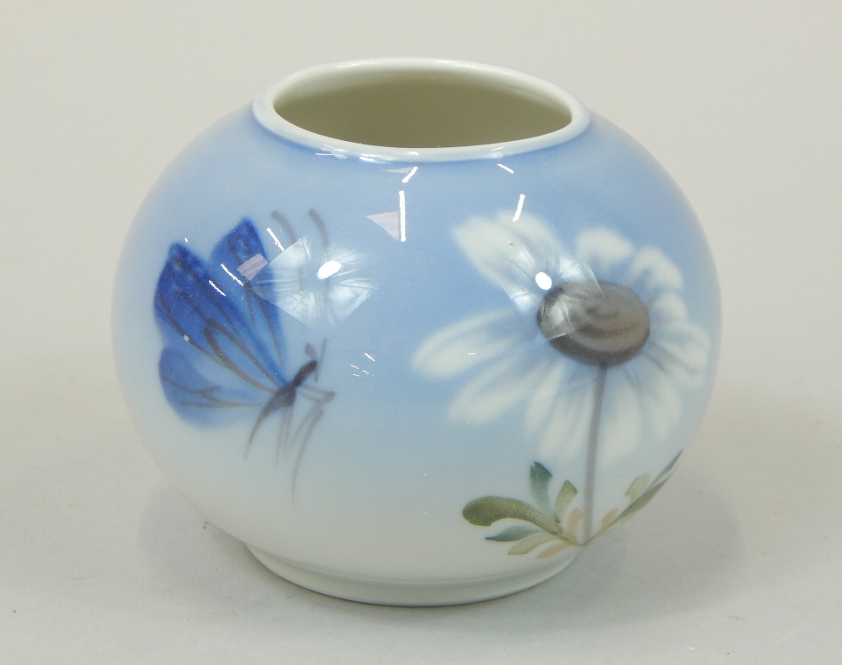 Appraisal: A Royal Copenhagen vase decorated with a butterfly number -Y