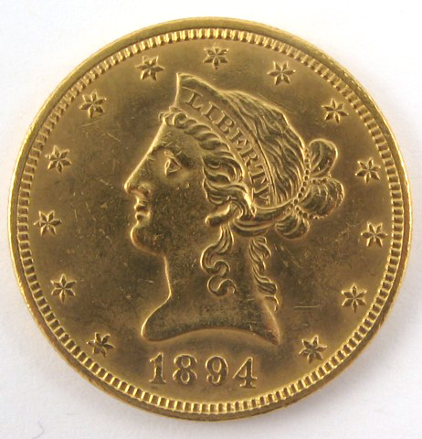 Appraisal: U S TEN DOLLAR GOLD COIN Liberty head type -P