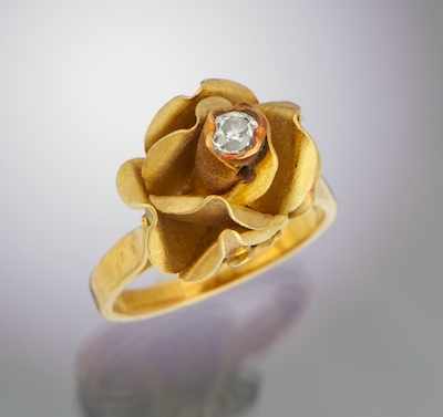 Appraisal: A Ladies' Rose Design Ring k yellow gold ring with