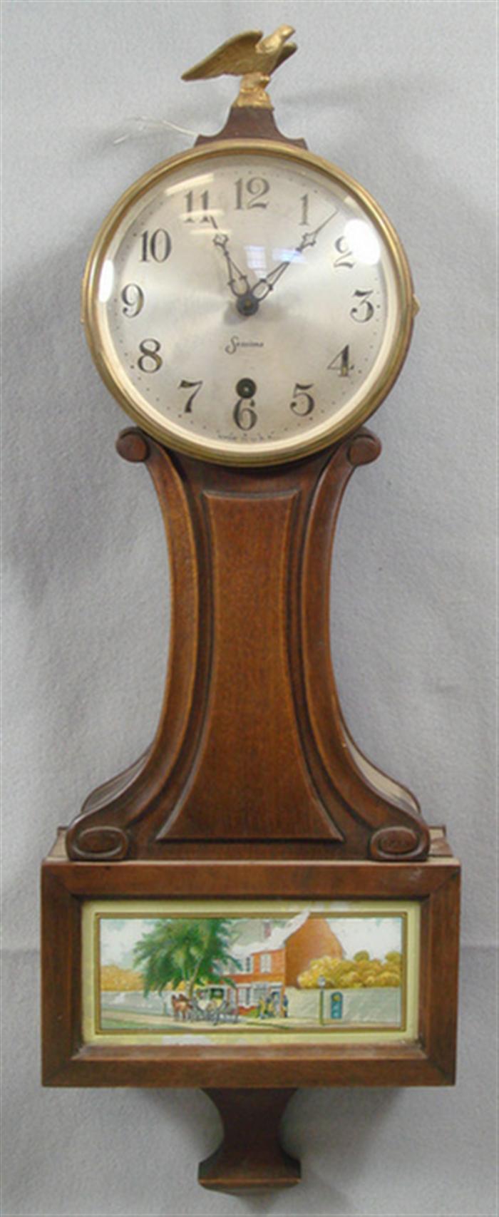 Appraisal: Sessions York time only mahogany banjo clock pendulum running h