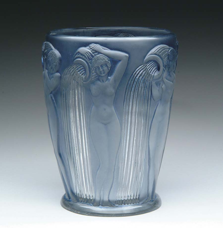 Appraisal: LALIQUE DANAIDES VASE Very nice Lalique vase depicts nude women