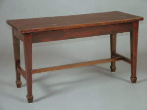 Appraisal: A rectangular mahogany piano stool th century the top enclosing