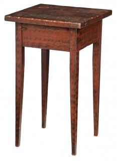 Appraisal: Southern Yellow Pine Grain Painted Side Table probably Virginia th