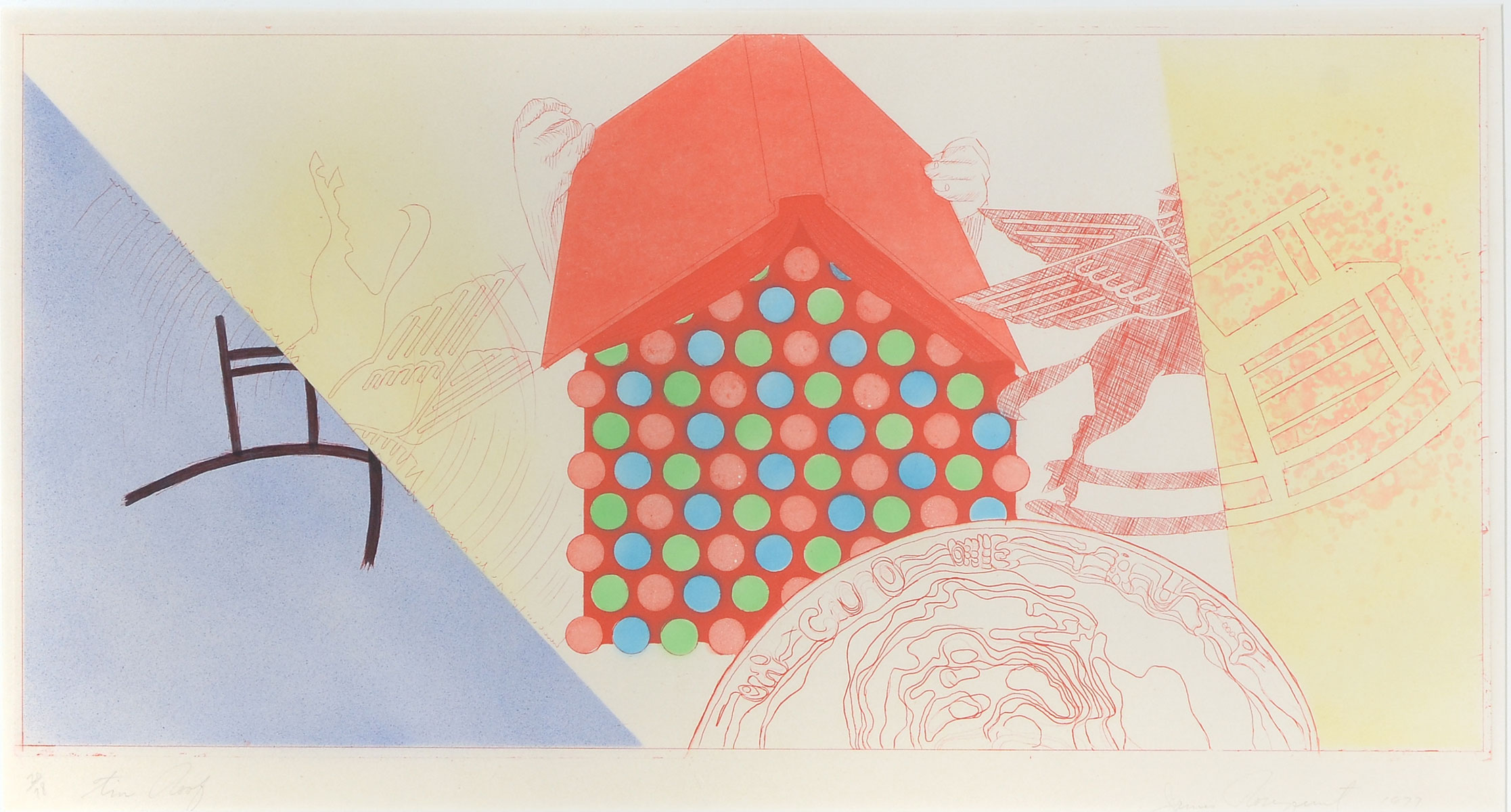 Appraisal: ROSENQUIST James American - ''Tin Roof'' Aquatint sight size ''