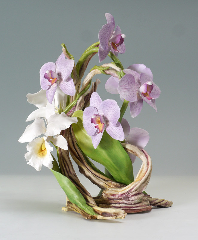 Appraisal: DIANE LEWIS CONNOISSEUR PORCELAIN ORCHID SCULPTURE ''Silent Eloquence'' by Diane