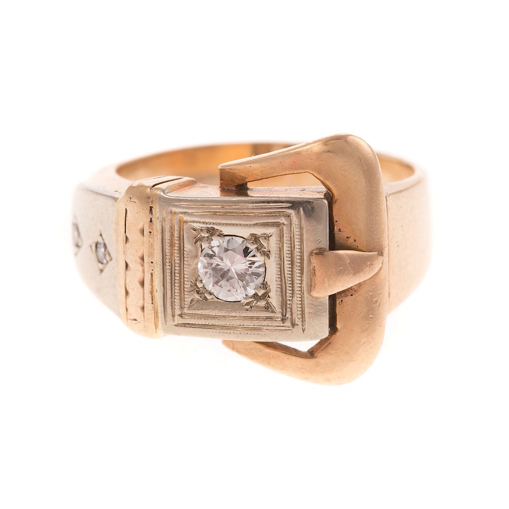 Appraisal: A Ladies Buckle Ring with Diamonds in K K yellow