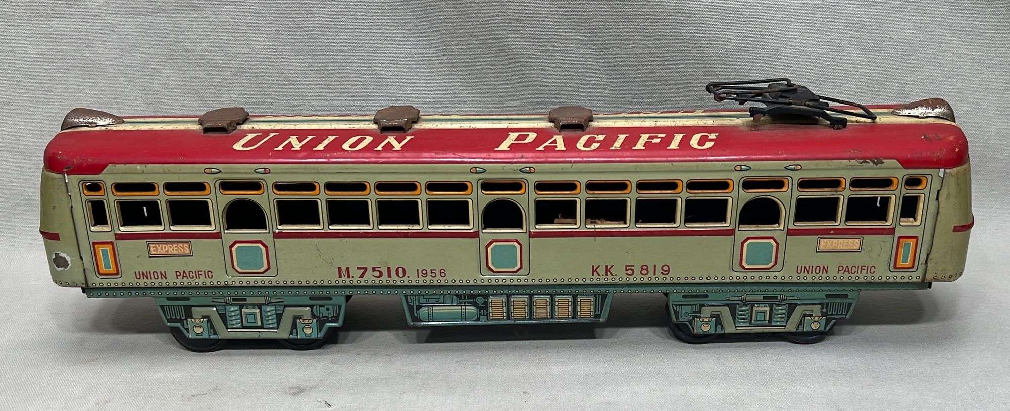 Appraisal: Union Pacific M tin trolley car toymid th century appx