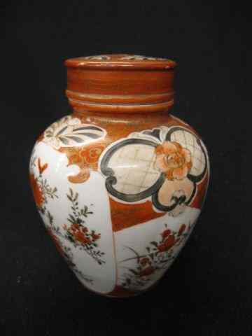 Appraisal: Japanese Kutani Porcelain Ginger Jar florals '' signed excellent