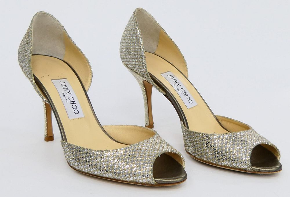 Appraisal: JIMMY CHOO SEQUIN HIGH HEEL SHOES Size Property of a