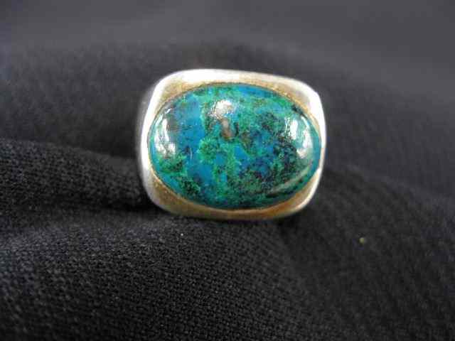 Appraisal: Turquoise Ring green-blue gem in sterling silver